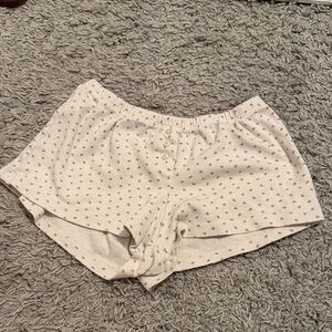 Brandy Melville White and Pink Patterned Pajama Shorts